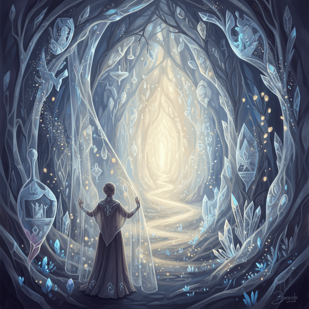 An exquisite and dreamlike digital painting, highly detailed, in a fantasy-gothi