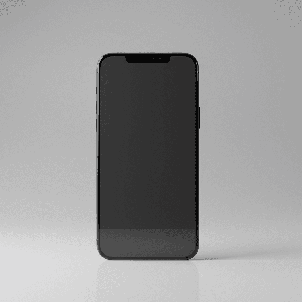 Thin bezels mobile phone facing the screen. Keep the screen blank and the phone 