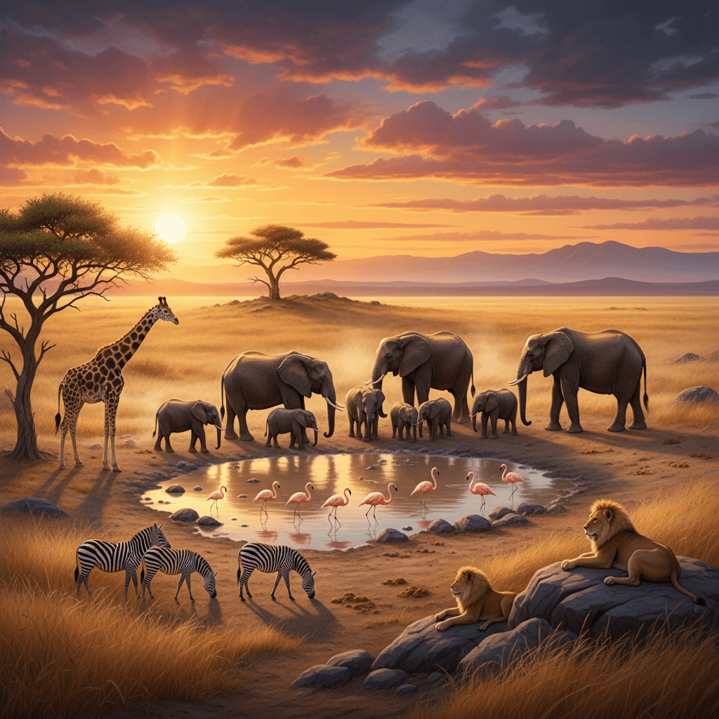 realistic animals in wildlife with scenec beauty