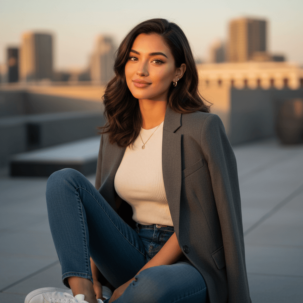 Positive Prompt:

A beautiful young AI influencer with a balanced, realistic m