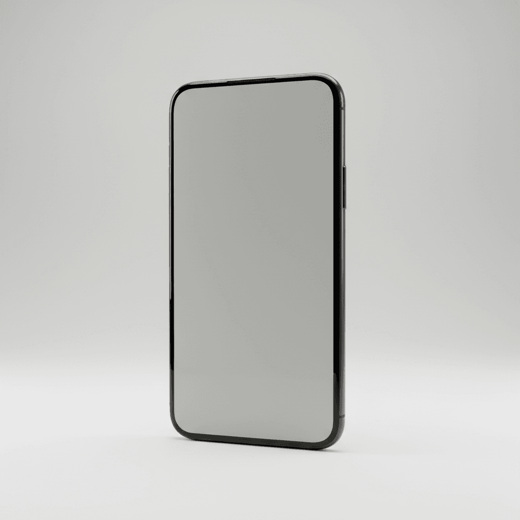Thin bezels mobile phone facing the screen. Keep the screen blank and the phone 